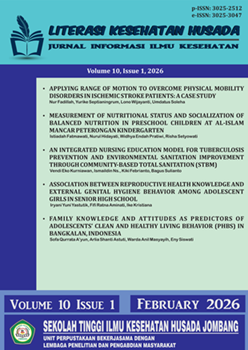 					View Vol. 10 No. 1 (2026): Volume 10 Issue 1, February 2026, Literasi Kesehatan Husada: Jurnal Informasi Ilmu Kesehatan
				